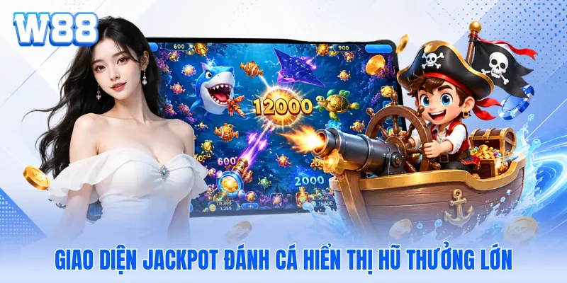 Giao diện jackpot đánh cá hiển thị hũ thưởng lớn