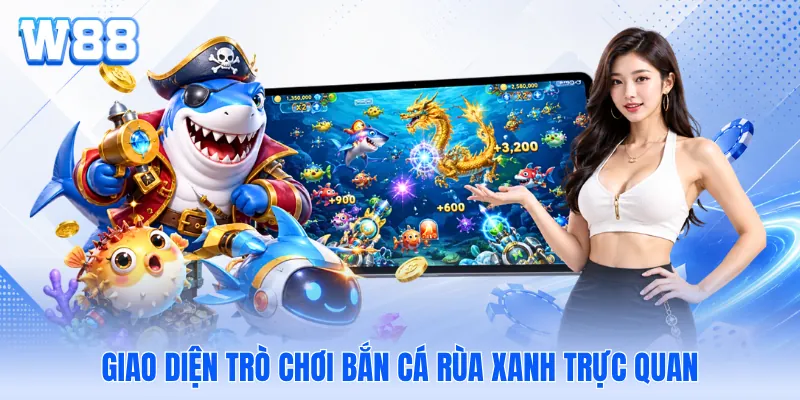 Giao diện trò chơi bắn cá rùa xanh trực quan Giao diện trò chơi bắn cá rùa xanh trực quan
