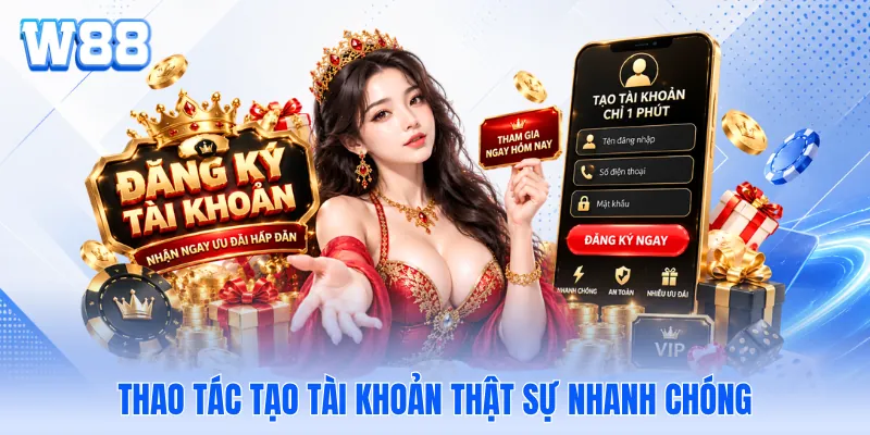 Thao tác tạo tài khoản thật sự nhanh chóng Thao tác tạo tài khoản thật sự nhanh chóng